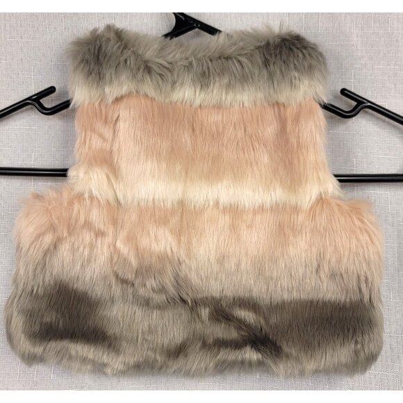 Max Studio Baby Faux Fur Lined Vest 18M Gray Pink Ombre - Picture 3 of 5